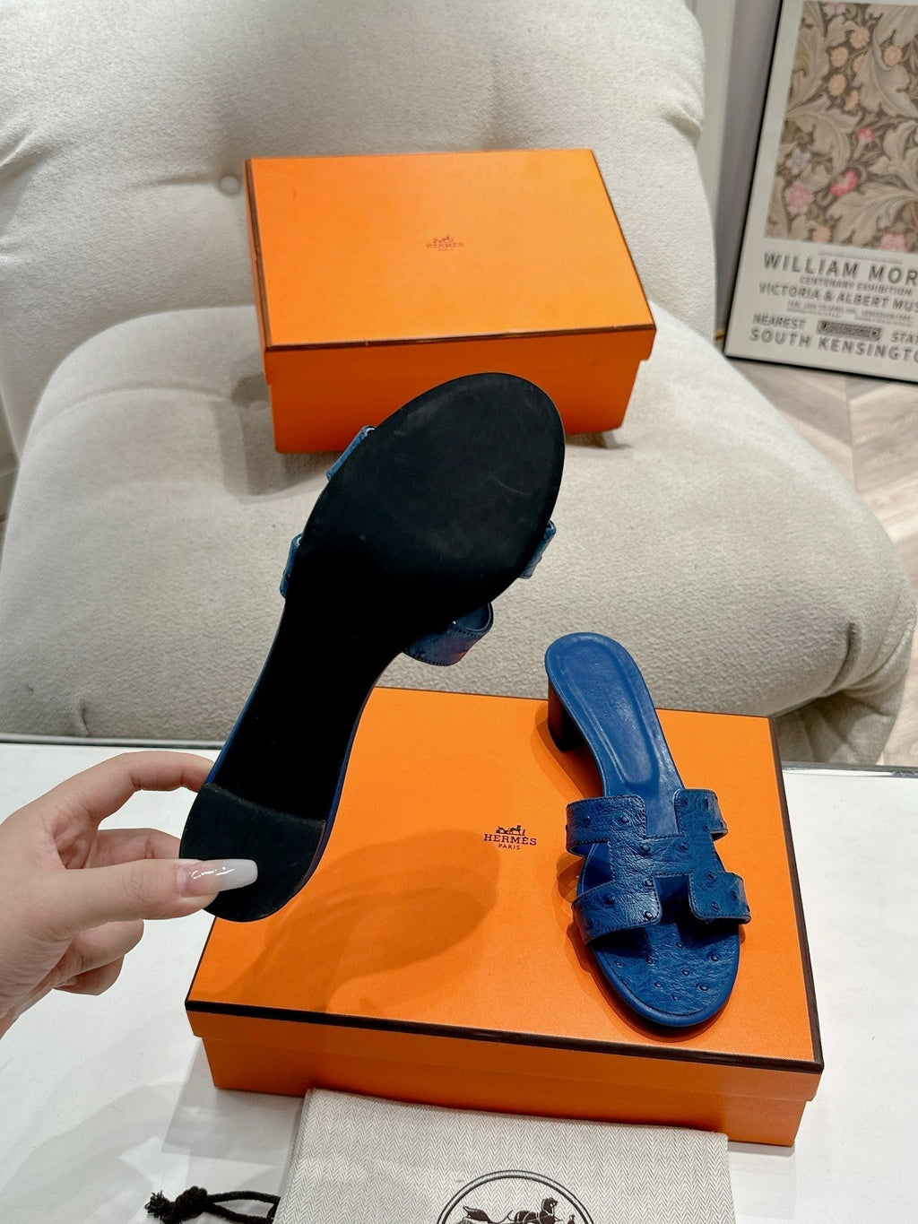 0ASIS SANDAL NAVY CALFSKIN SPECIAL